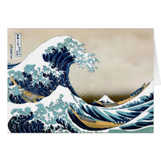 Cartão Grande onda restaurada fora de Kanagawa por
