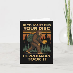 Cartão Grande Pé Engraçado Disco Golf Sasquatch Men Mulhe
