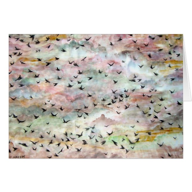 Cartão Grande rebanho em vôo (Frente Horizontal)