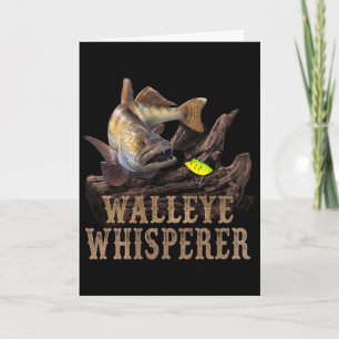 Cartão Grande Walleye Com Isca de Pesca Desenhando Walley