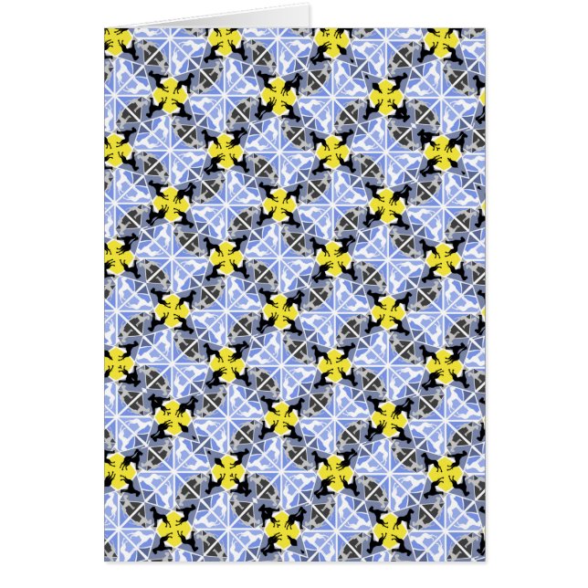 Cartão Grandes dinamarqueses amarelos azuis (Frente)