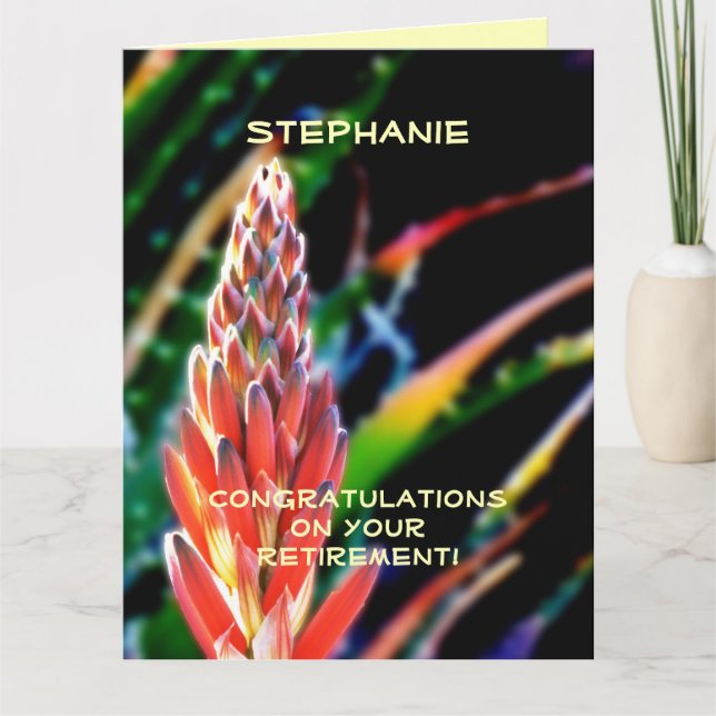 Cartão GRANDES Parabéns, JUMBO, Aloe Exótica (Frente)