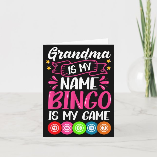 Cartão Grandma Bingo Player Funny Bingo Quote Design  (Frente)