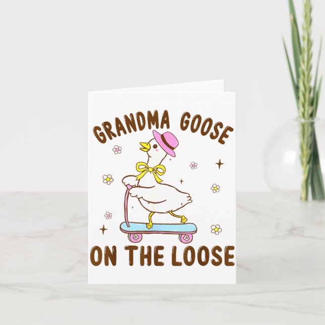 Cartão Grandma Goose On The Loose Funny Birthday Matching (Frente)