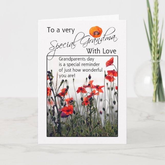 Cartão Grandma, Grandparents Day Card - Wild Poppies (Frente)