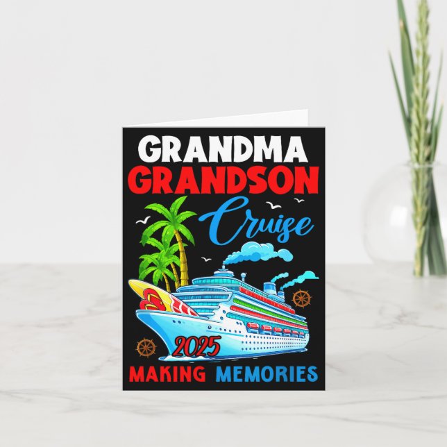 Cartão Grandma Grandson Cruise 2025 Memories Christmas Fa (Frente)