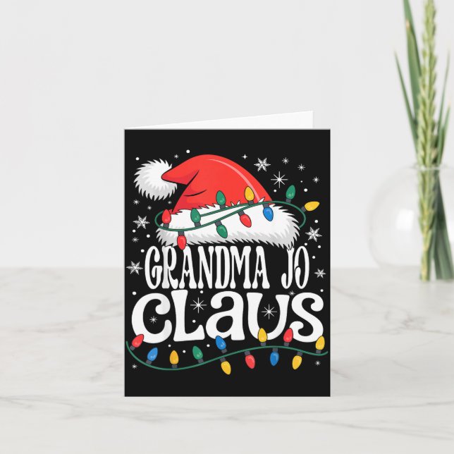 Cartão Grandma Jo Claus Funny Xmas Christmas Grandma Holi (Frente)