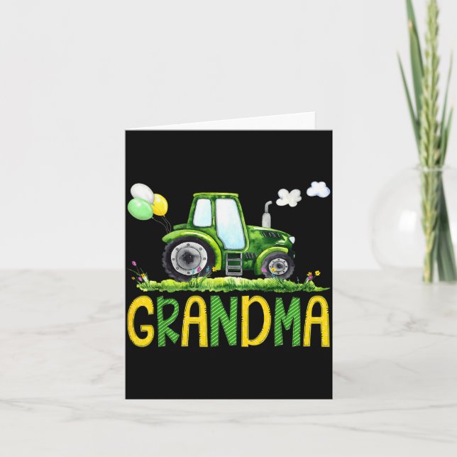 Cartão Grandma Of The Birthday Boy Tractor Farm Truck Mat (Frente)