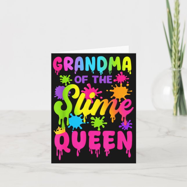Cartão Grandma Of The Slime Queen Birthday Girl Family Pa (Frente)
