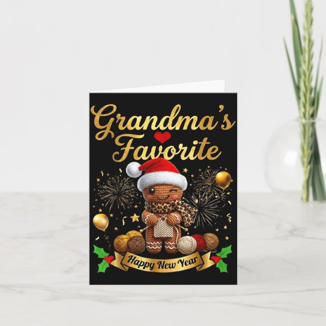 Cartão Grandma’s Favorite Gingerbread Crochet Doll For Cr (Frente)