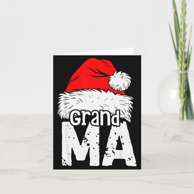 Cartão Grandma Santa Christmas Family Matching Pyjamas Xm (Frente)