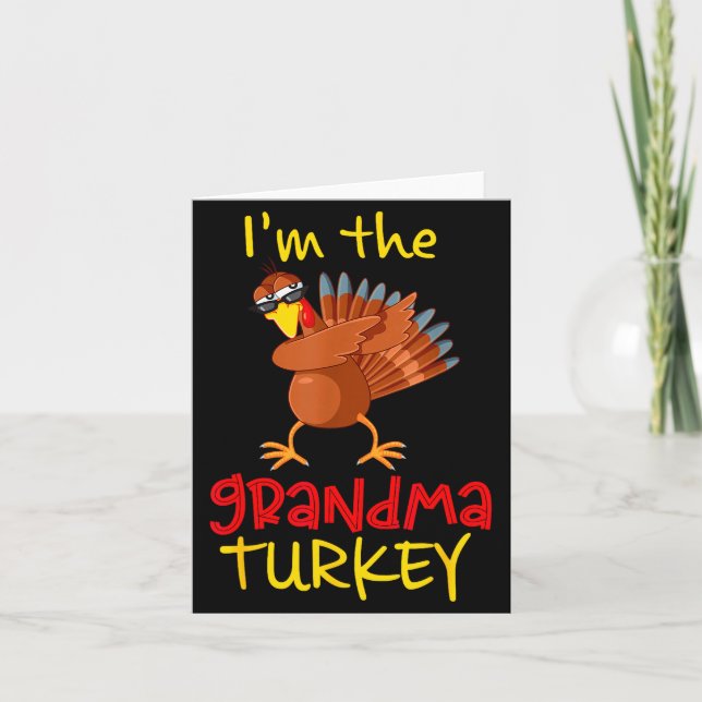 Cartão Grandma Turkey Matching Family Group Thanksgiving  (Frente)