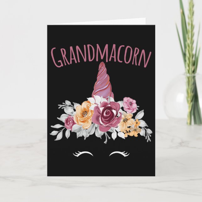 Cartão Grandmacorn Unicorn Grandma Premium  (Frente)