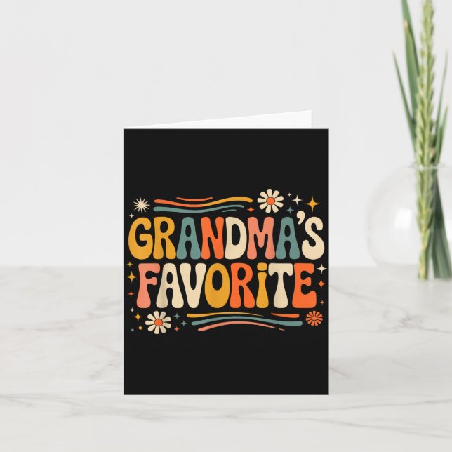 Cartão Grandmas Favorite Funny Grandparent Granhild Vinta (Frente)