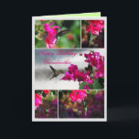 Cartão Grandmother Happy Birthday Hummingbird<br><div class="desc">The Green-throated Carib (Eulampis holosericeus) is a hummingbird found in the Lesser Antilles of the Caribbean, ranging north to the Virgin Islands and Puerto Rico. Here Caribs visit the flowers of bougainvillea plants in St. John in the U.S. Virgin Islands.</div>