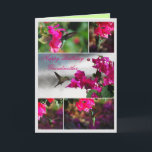 Cartão Grandmother Happy Birthday Hummingbird<br><div class="desc">The Green-throated Carib (Eulampis holosericeus) is a hummingbird found in the Lesser Antilles of the Caribbean,  ranging north to the Virgin Islands and Puerto Rico.  Here Caribs visit the flowers of bougainvillea plants in St. John in the U.S. Virgin Islands.</div>