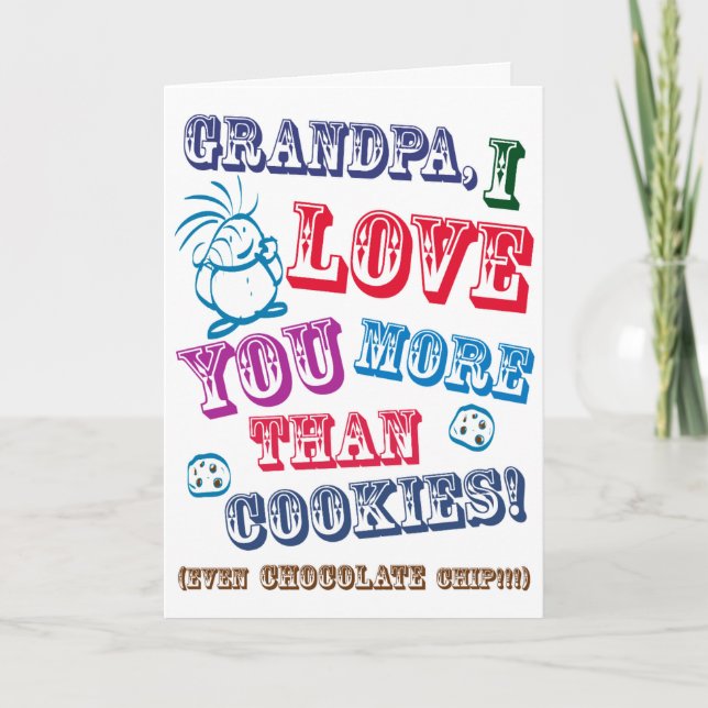 Cartão Grandpa I Love You More Than Cookies! (Frente)