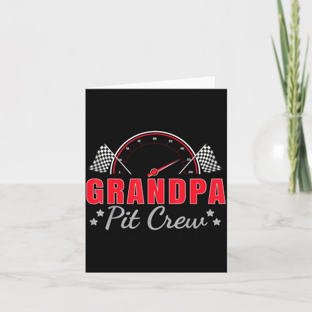 Cartão Grandpa T Crew Race Car Driver Birthday Party Raci (Frente)