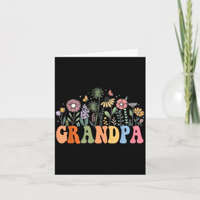 Cartão Grandpa Wildflower Floral Birthday Baby Shower New (Frente)