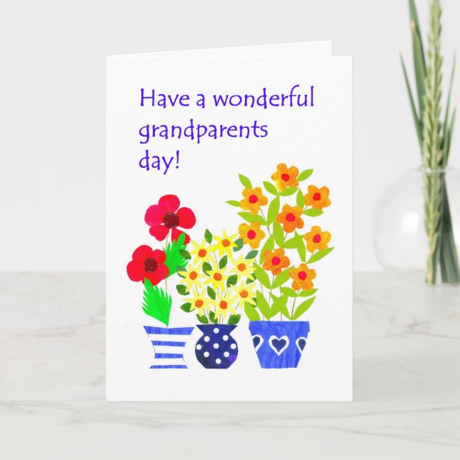 Cartão Grandparents Day Card - Flower Power (Frente)