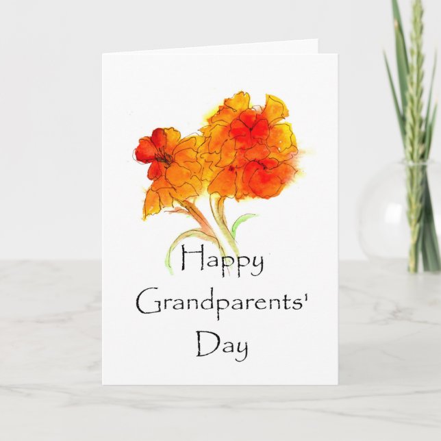 Cartão Grandparents' Day Floral Greeting Card (Frente)