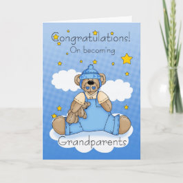Cartão Grandparents New Baby Boy Congratulations