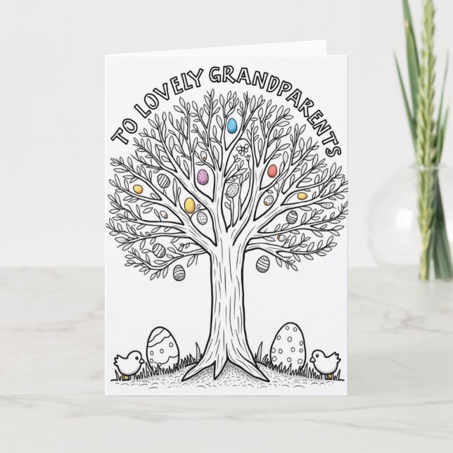 Cartão Grandparents Spring Tree Card (Frente)