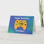 Cartão Grandson 14 Year Old Birthday Gamer Controller<br><div class="desc">When your grandson is a gamer hobbyist,  there is no reason not to give him this card for his upcoming 14th birthday. Just imagine the look on his face upon getting this once from you. This is surely a fun way to say happy birthday to him.</div>