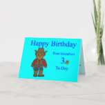 Cartão Grandson 3rd Birthday Card<br><div class="desc">Teddy Bear design for a grandsons 3rd birthday card</div>