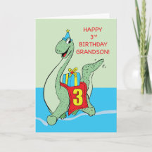 Grandson, 3rd Birthday Dinosaur