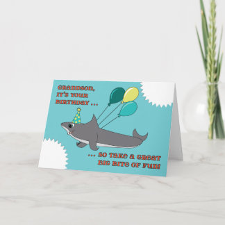 Cartão Grandson Big Shark Bite Happy Birthday