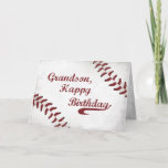 Cartão Grandson Birthday Large Grunge Baseball, Sport<br><div class="desc">A great card for a boy or man who loves Baseball. A baseball-look design with red stitching to wish your Grandson a very Happy Birthday.</div>