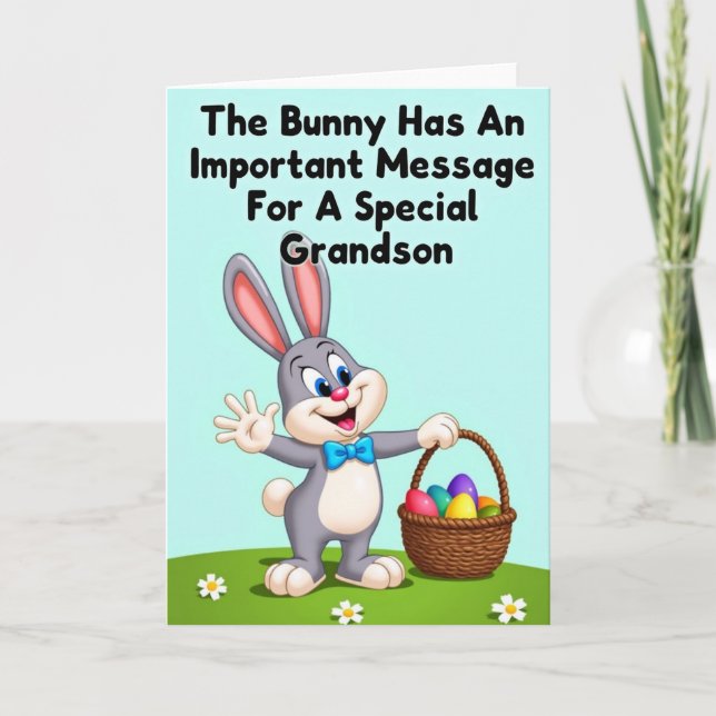 Cartão Grandson Bunny Message Card (Frente)