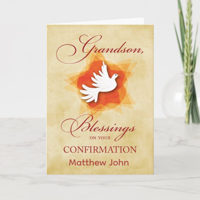 Cartão Grandson, Confirmation Congratulations Blessings (Frente)