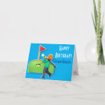 Cartão Grandson emoji golf blue happy birthday<br><div class="desc">Cute emoji golf nephew birthday card. Personalize with your own text and make it truly special and unique!</div>