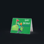 Cartão Grandson emoji golf green happy birthday<br><div class="desc">Cute emoji golf nephew birthday card. Personalize with your own text and make it truly special and unique!</div>