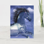 Cartão Grandson Equine Birthday Card North American India<br><div class="desc">Grandson Equine Birthday Card North American Indian Style This peace of art is called "Dare to Dream" by Moonlake Designs</div>