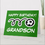 Cartão Grandson Happy Birthday card with soccer ball<br><div class="desc">Grandson Birthday card with soccer sports design. Wish your grandchild a Happy Birthday with this sporty greeting card for kids. Cute print for boy soccer player. Also nice for son in law,  nephew,  children and other family members. Special oversized big extra large size.</div>