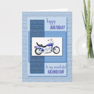 Cartão Grandson, motor bike birthday