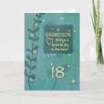 Cartão Grandson Religious 18th Birthday Green Hand Drawn<br><div class="desc">You should be left out on the celebration of your grandson’s 18th birthday. Join in by sending him this card on that special day. The hand drawn look of this card makes it more appealing.</div>