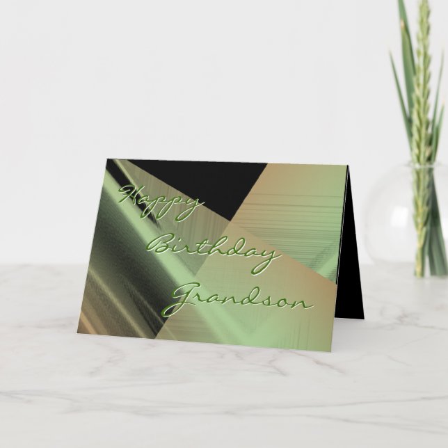 Cartão Grandson Sage-Blk, customize any occasion card (Frente)