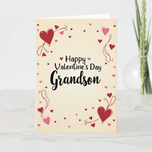 Cartão Grandson Valentine Greeting Card (Frente)