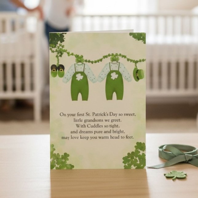Cartão Grandsons Twins First St Patricks Day (Criador carregado)