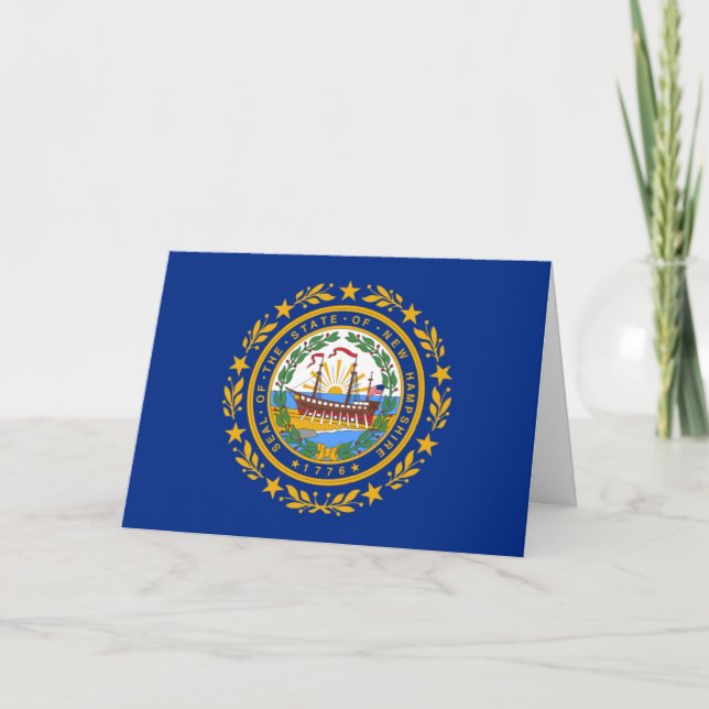 Cartão Granite Stater Flag, Flag of New Hampshire (Frente)
