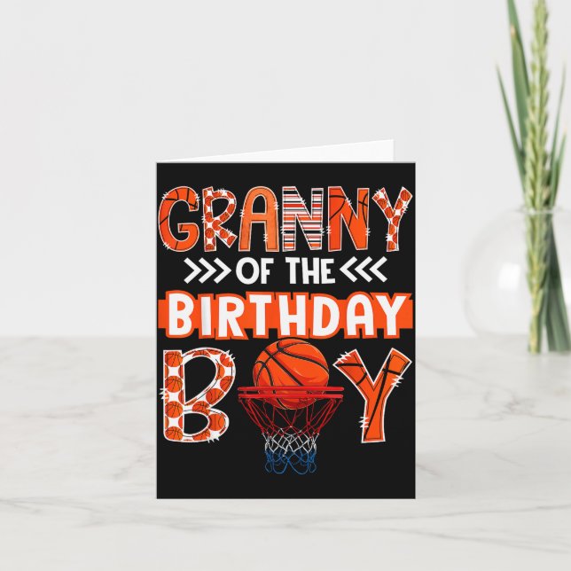 Cartão Granny Of The Birthday Boy Basketball Lover Matchi (Frente)