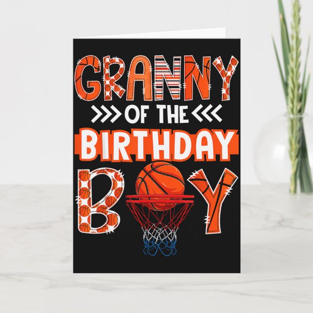 Cartão Granny Of The Birthday Boy Basketball Lover Matchi (Frente)