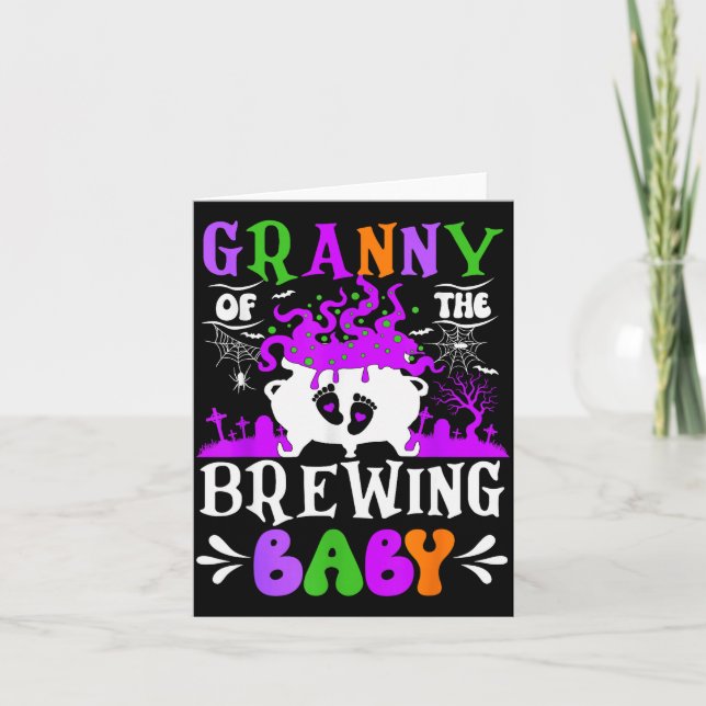 Cartão Granny Of The Brewing Baby Grandma To Be Halloween (Frente)