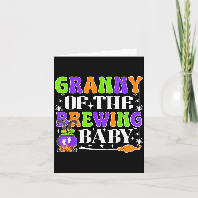 Cartão Granny Of The Brewing Baby Halloween Witch Baby Sh (Frente)