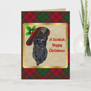 Cartão Grant Crachá & Tartan Personalizado Xmas