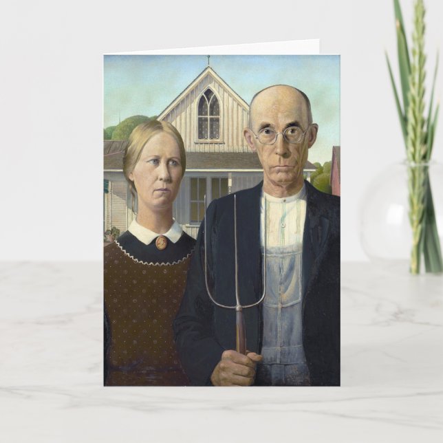 Cartão Grant Wood “American Gothic” (Frente)